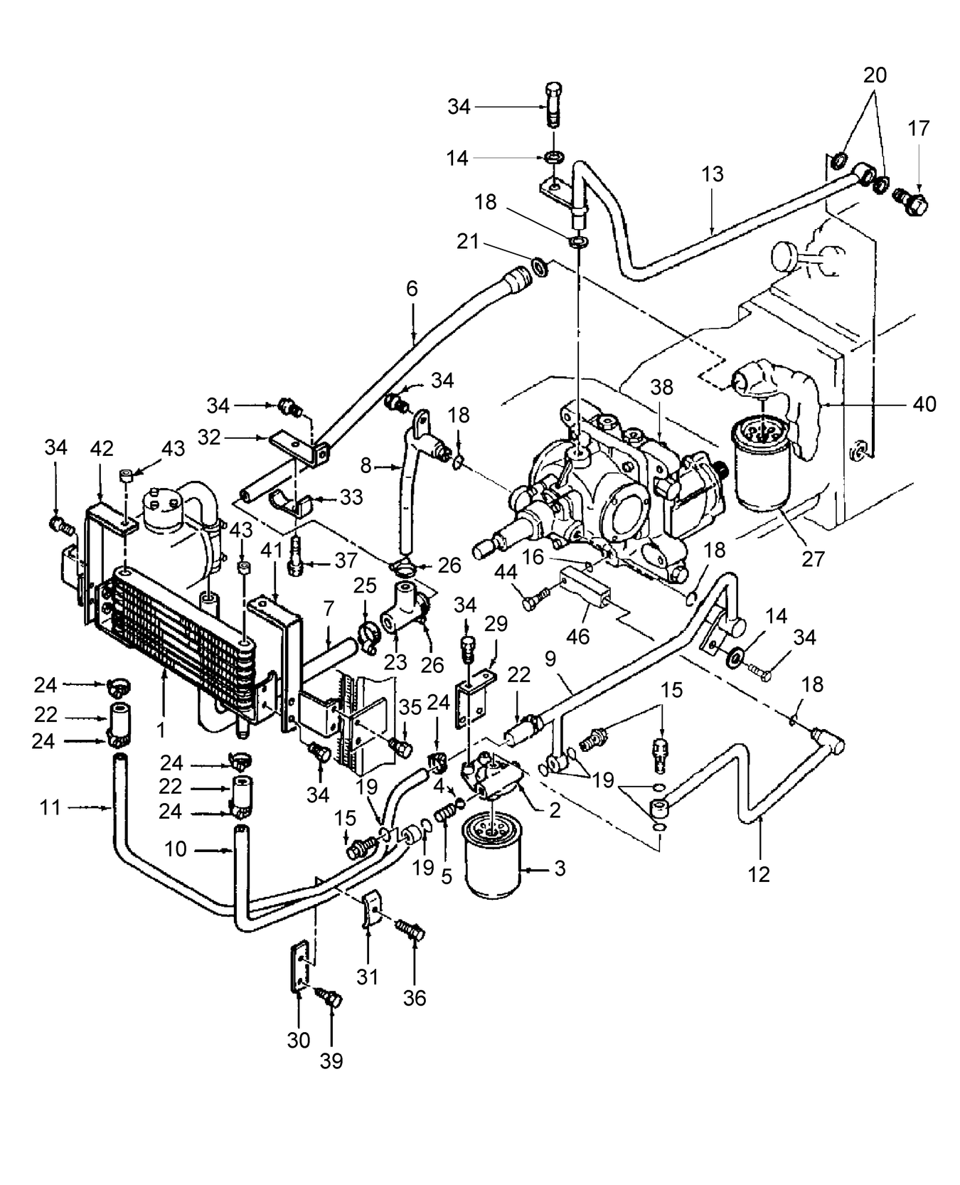 TC30 05F02 HYDRAULIC PIPING (W/ HST ON & AFTER SN-HK17443)(05/15/03)