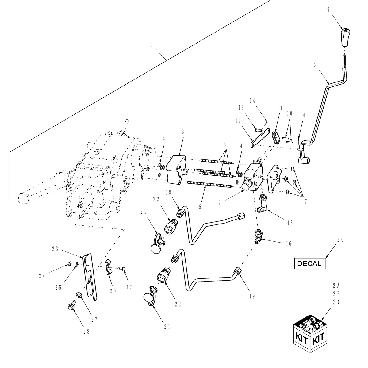 TC34DA 07.04-SINGLE-SPOOL-REAR-REMOTE-CONTROL-VALVE-KIT-#1-718348056 ...