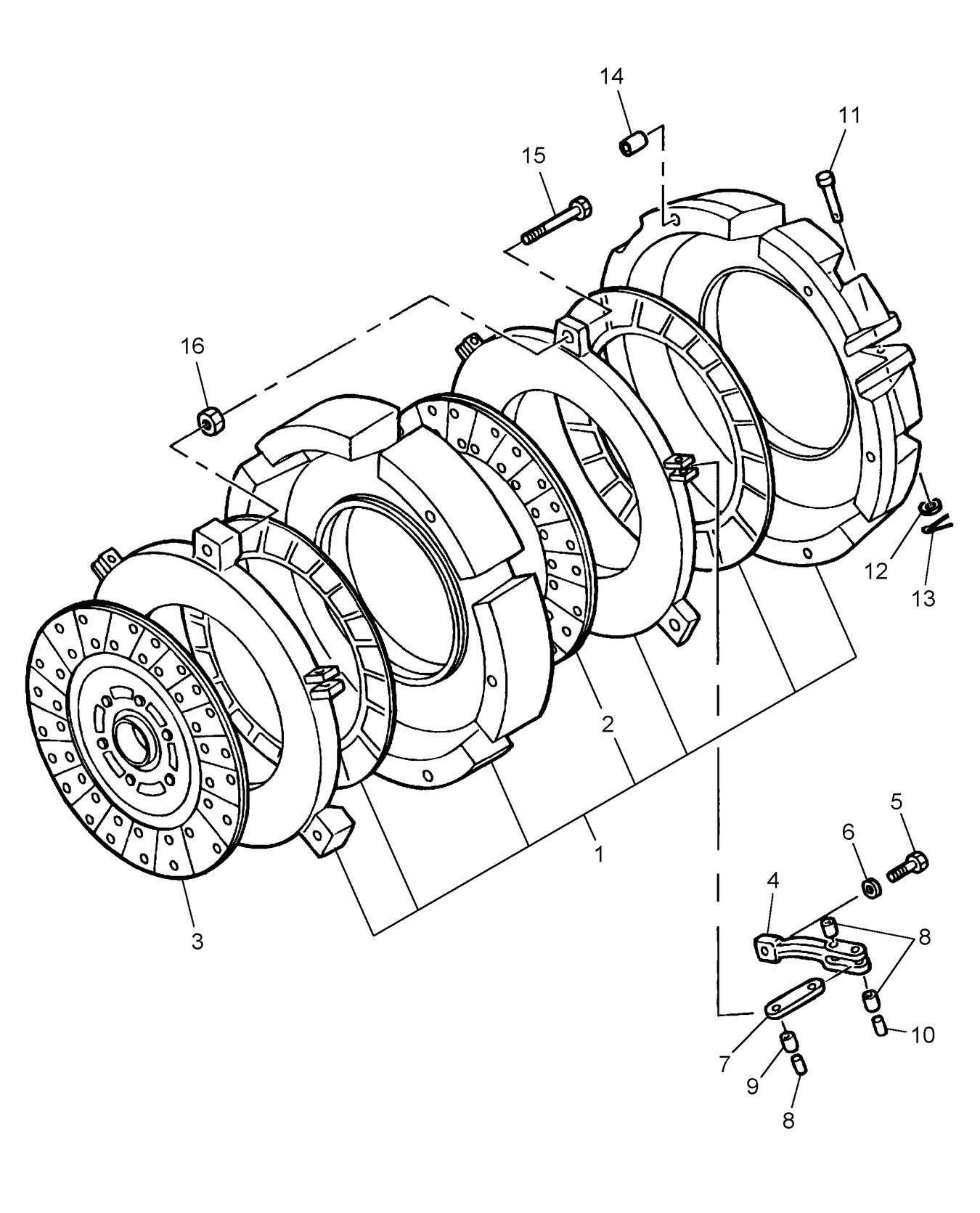 TC30 07A03 CLUTCH ASSEMBLY DOUBLE (9X3 W/ LIVE-PTO)