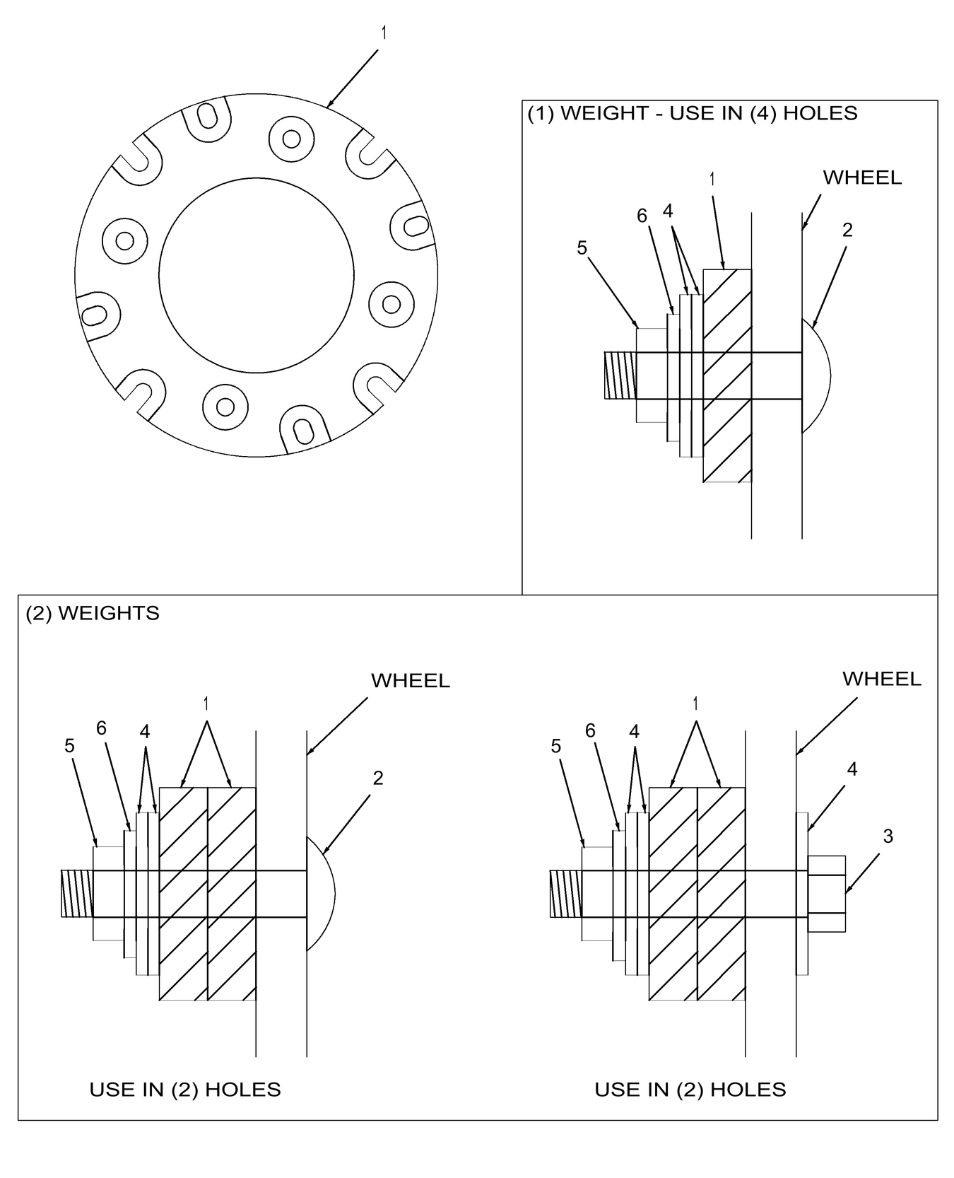 TC30 01A03 REAR WHEEL WEIGHTS (105LBS. AG BAR WHEELS ONLY)