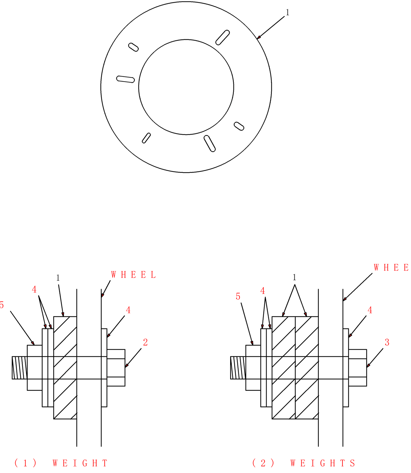 TC30 01A04 REAR WHEEL WEIGHTS (75LBS. R4 INDUSTRIAL WHEELS ONLY)