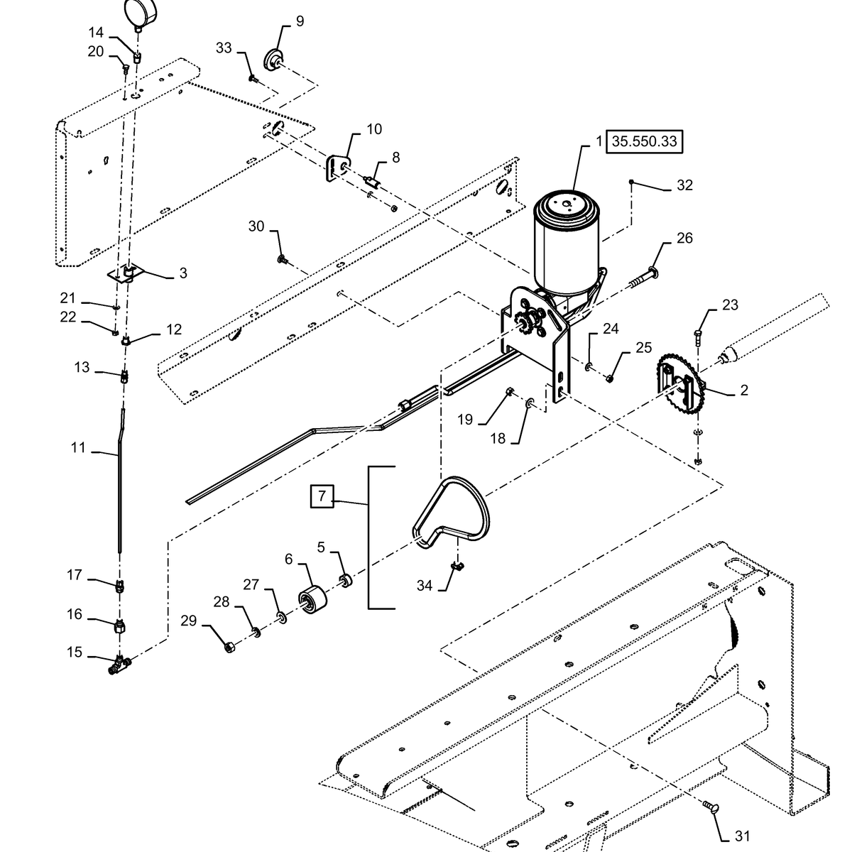 BC5070 35.550.41-HYDRAULIC-BALE-TENSION-PUMP-MOUNTING-BC5070-HAYLINER ...