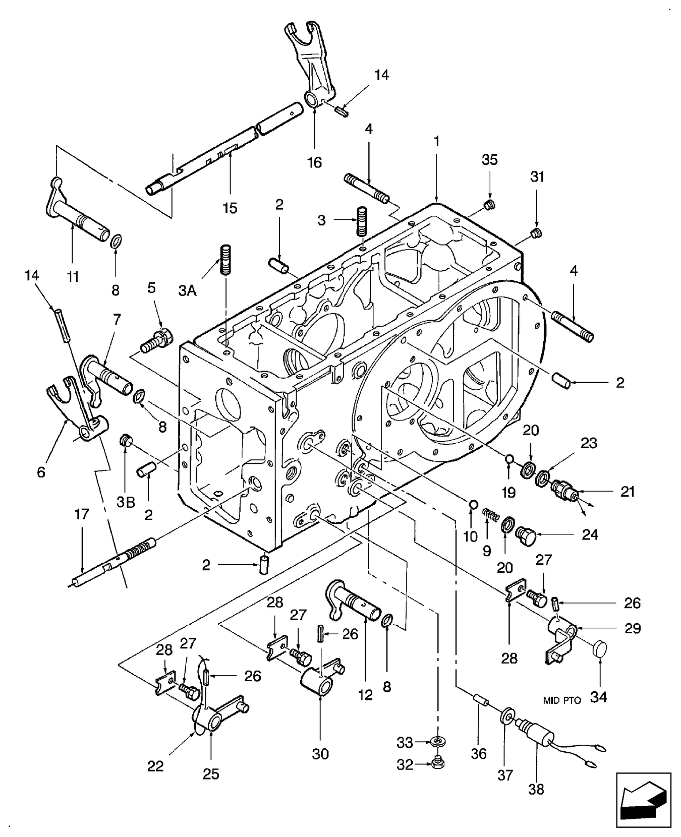 TC30 07E01 REAR TRANSMISSION CASE & SHIFTER (9X3 & HST)