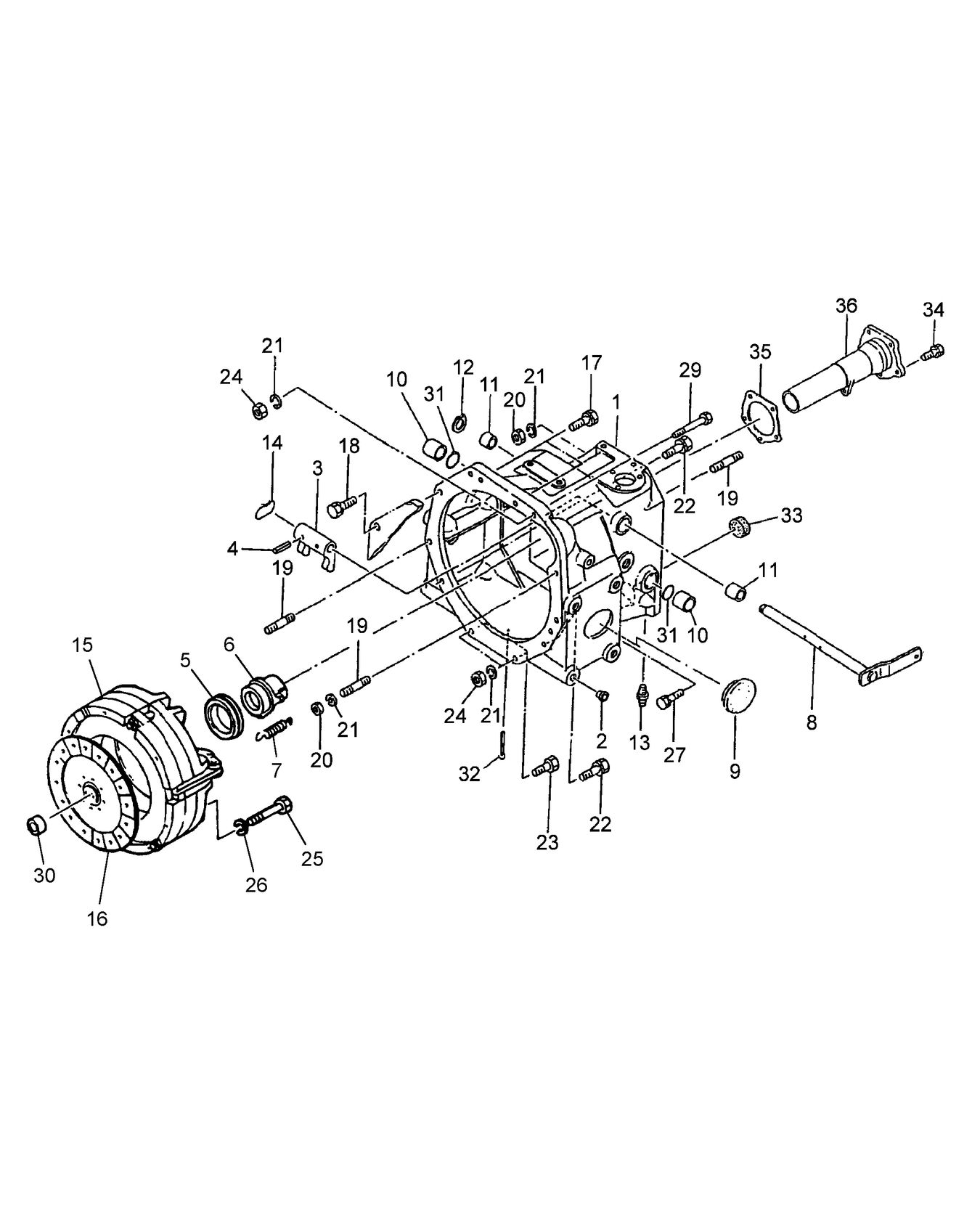 TC30 07A02 CLUTCH & CLUTCH CASE (W/ 9X3 TRANSMISSION DOUBLE)