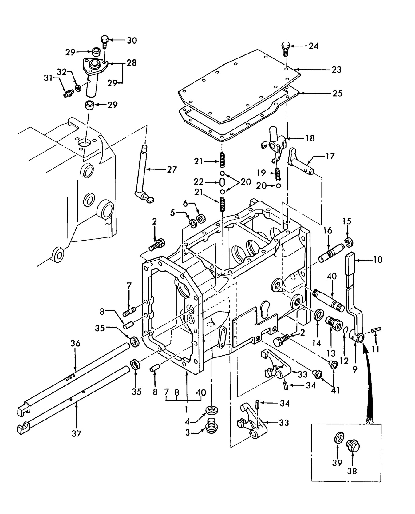 TC30 07C01 FRONT TRANSMISSION CASE & SHIFTER (W/ 9X3)