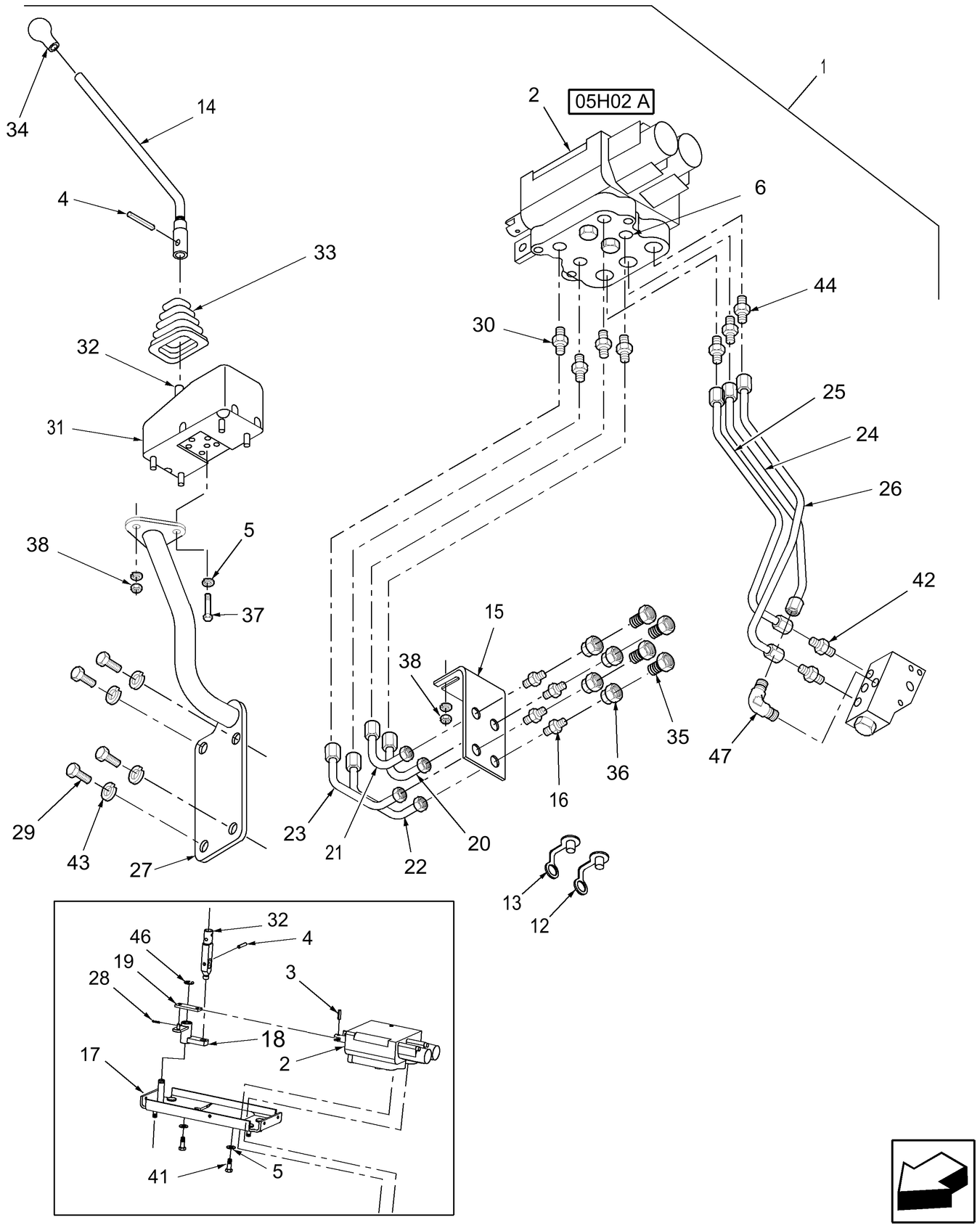 TC30 05H02 TWO-SPOOL REMOTE CONTROL VALVE & PIPING KIT (710440016)