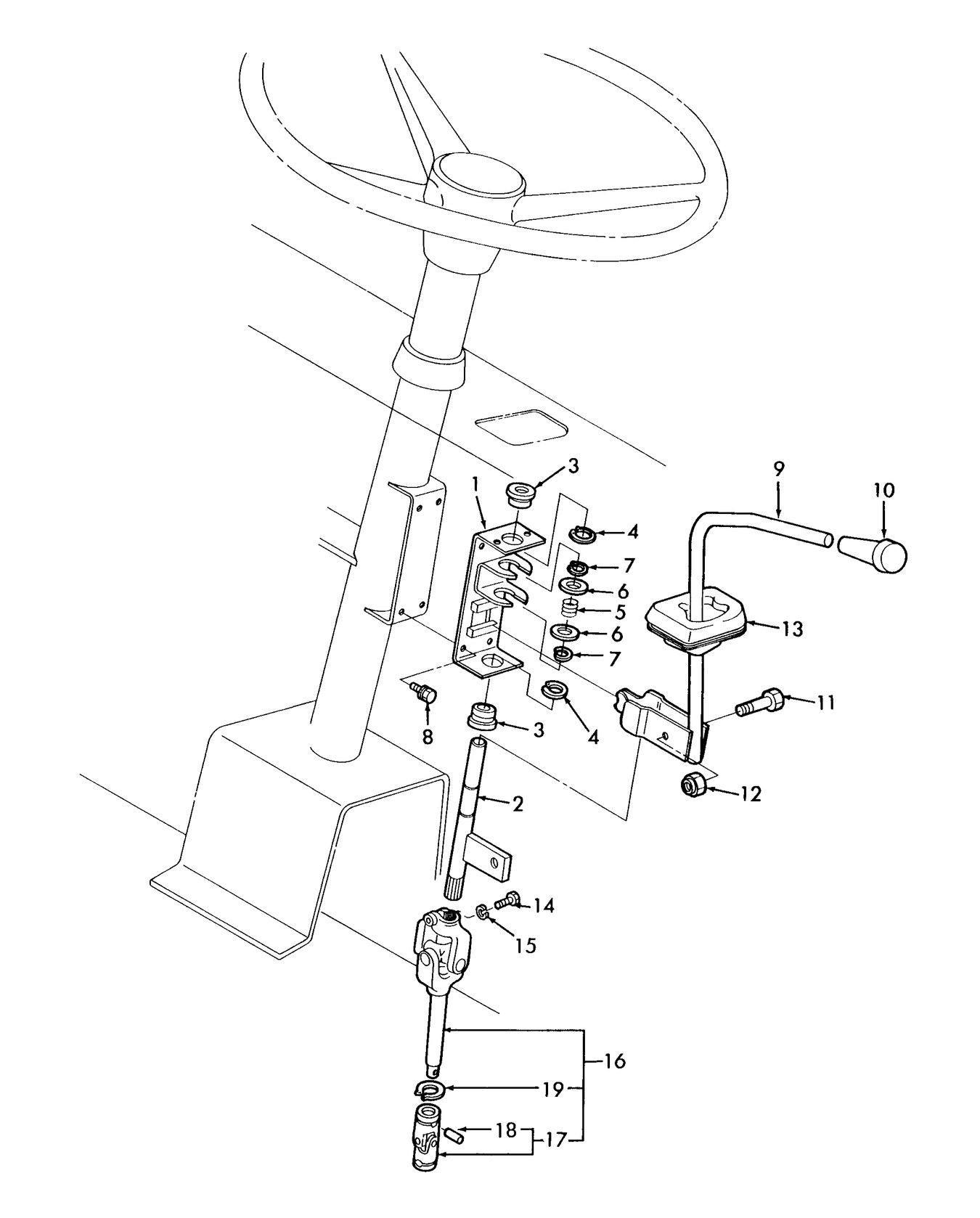 TC30 07J01 COLUMN SHIFT & ACCELERATOR LEVER