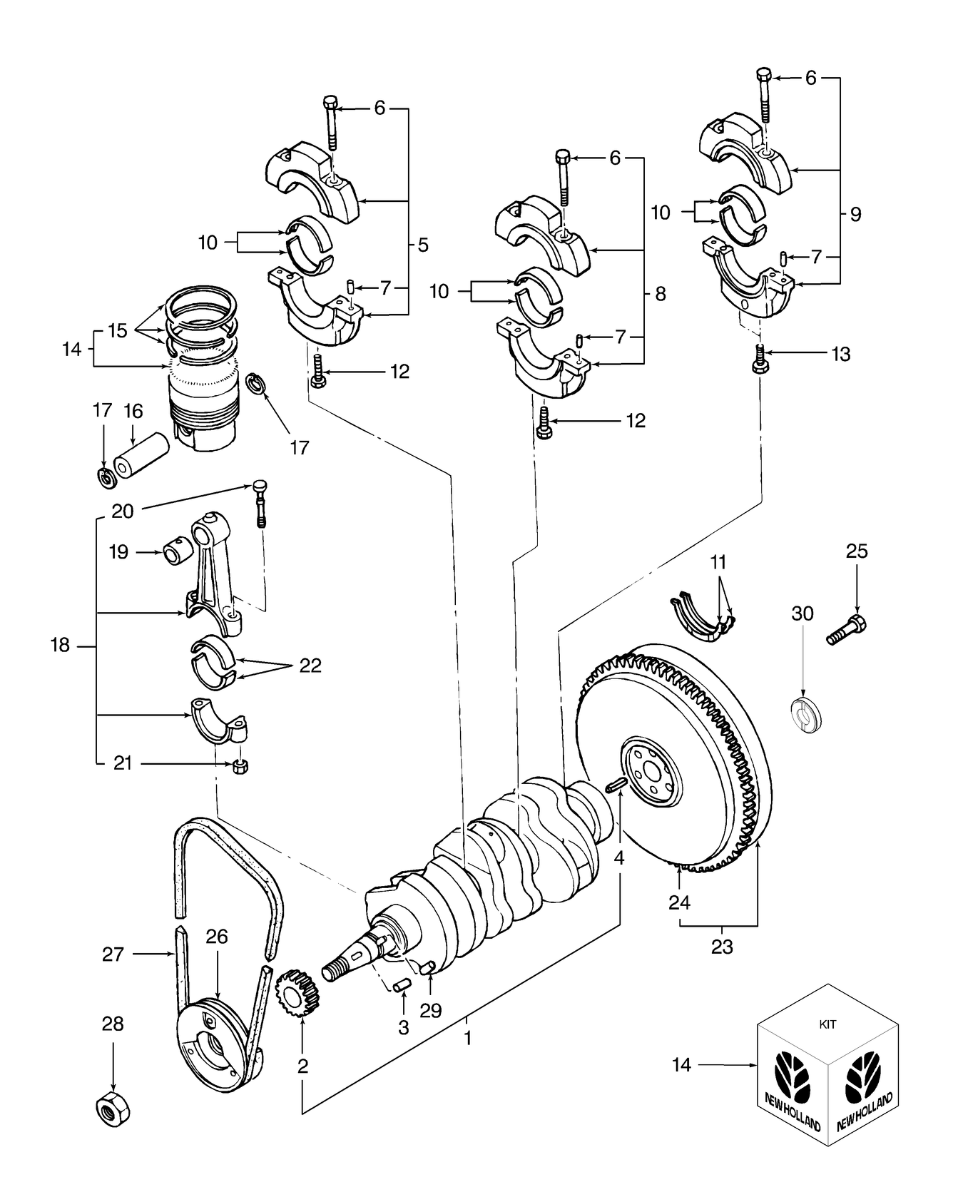 TC30 06D01 CRANKSHAFT & PISTONS