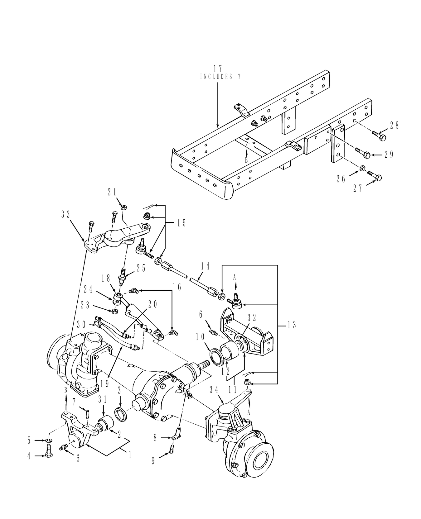 TC30 03B01 FRONT AXLE (W/ FWD)