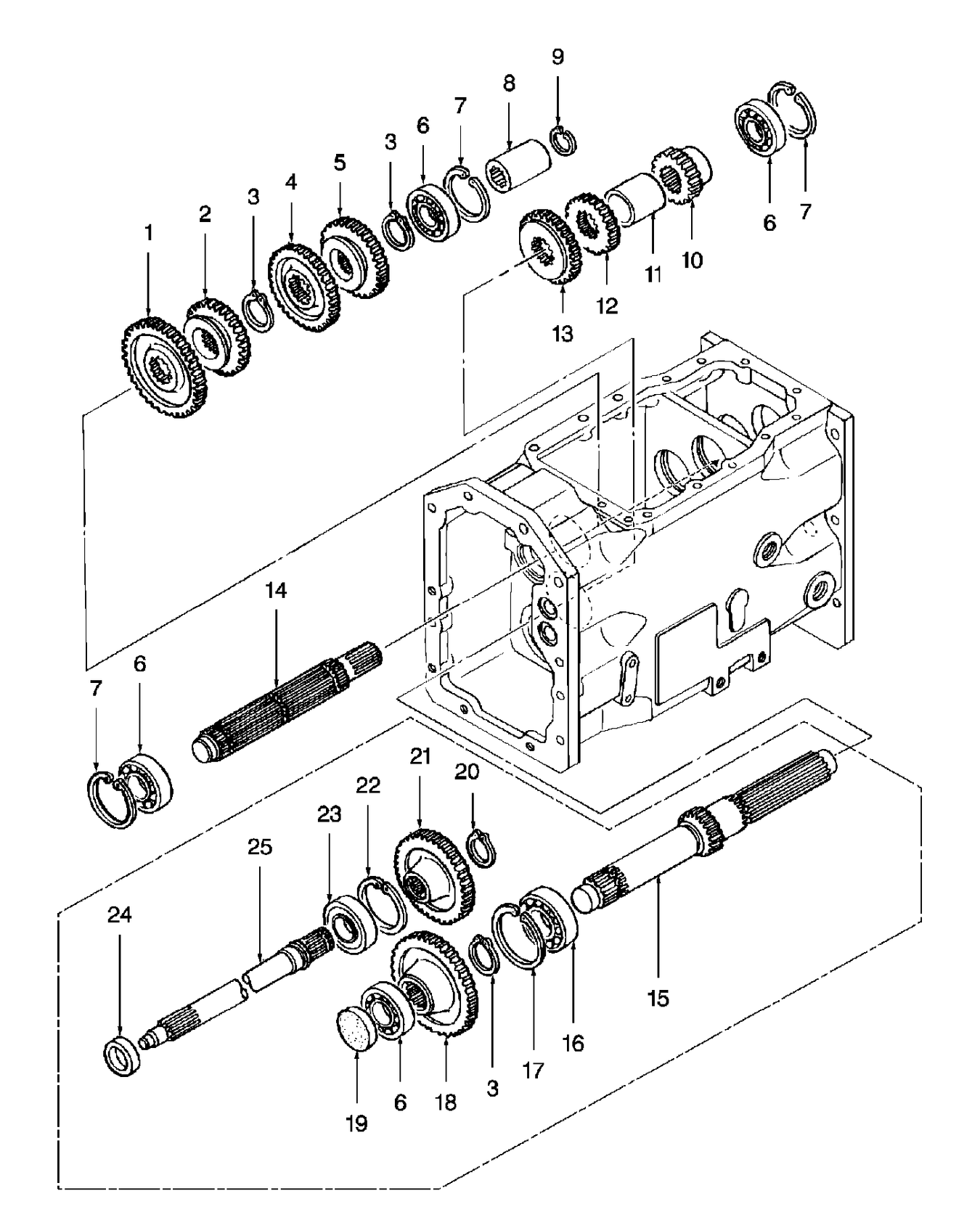 TC30 07C02 FRONT TRANSMISSION GEARS & SINGLE CLUTCH IN-PUT SHAFT (2WD W/ 9X3)