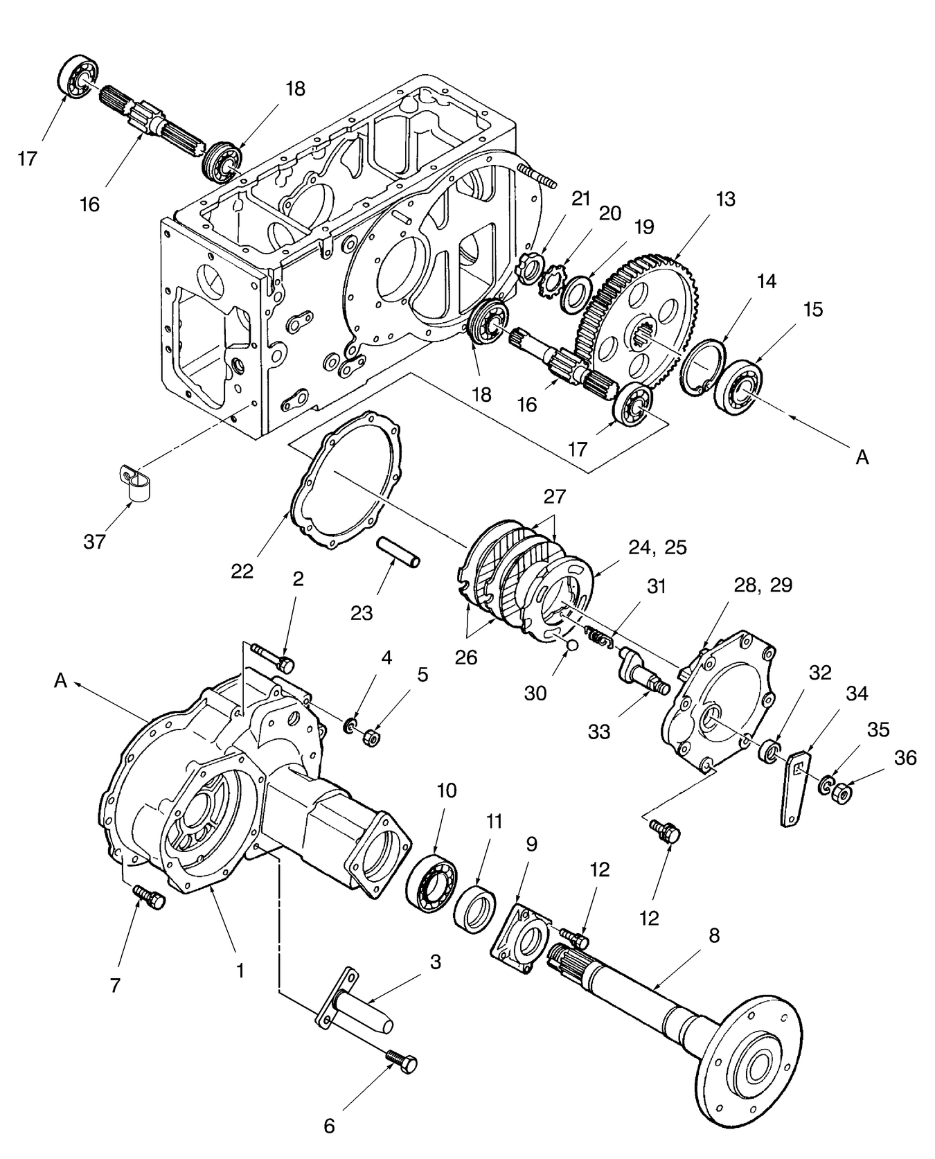 TC30 04A01 BRAKE & WHEEL SHAFT CASE