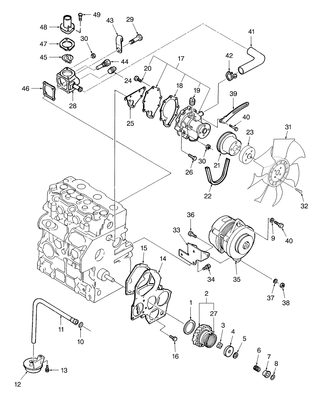 TC30 06F01 OIL PUMP / WATER PUMP ALTERNATOR