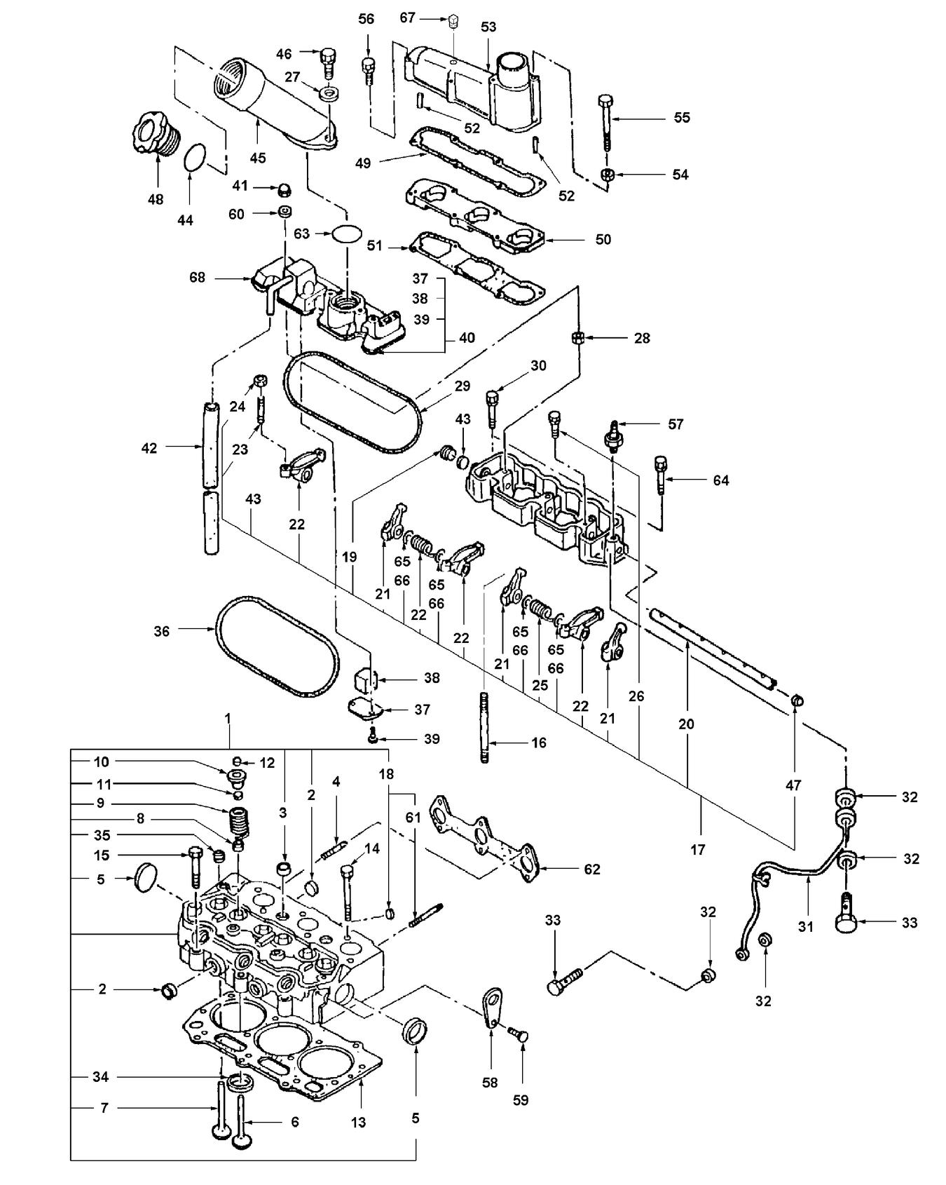 TC30 06C01 CYLINDER HEAD (BEFORE SN-HK30000)