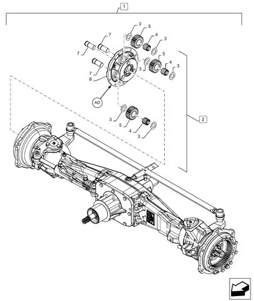 Image of 84256094 FRONT AXLE 