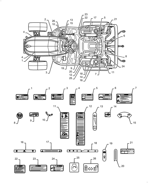 WM25S WARNING DECAL RADIATOR