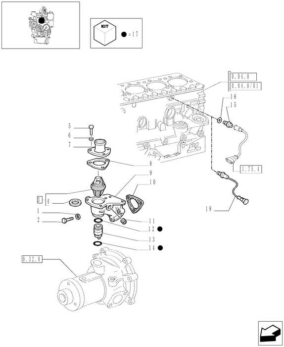 TN60A KIT, WATER PUMP REPA