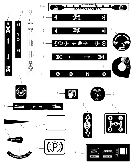 87301626 PTO Indicator Decal
