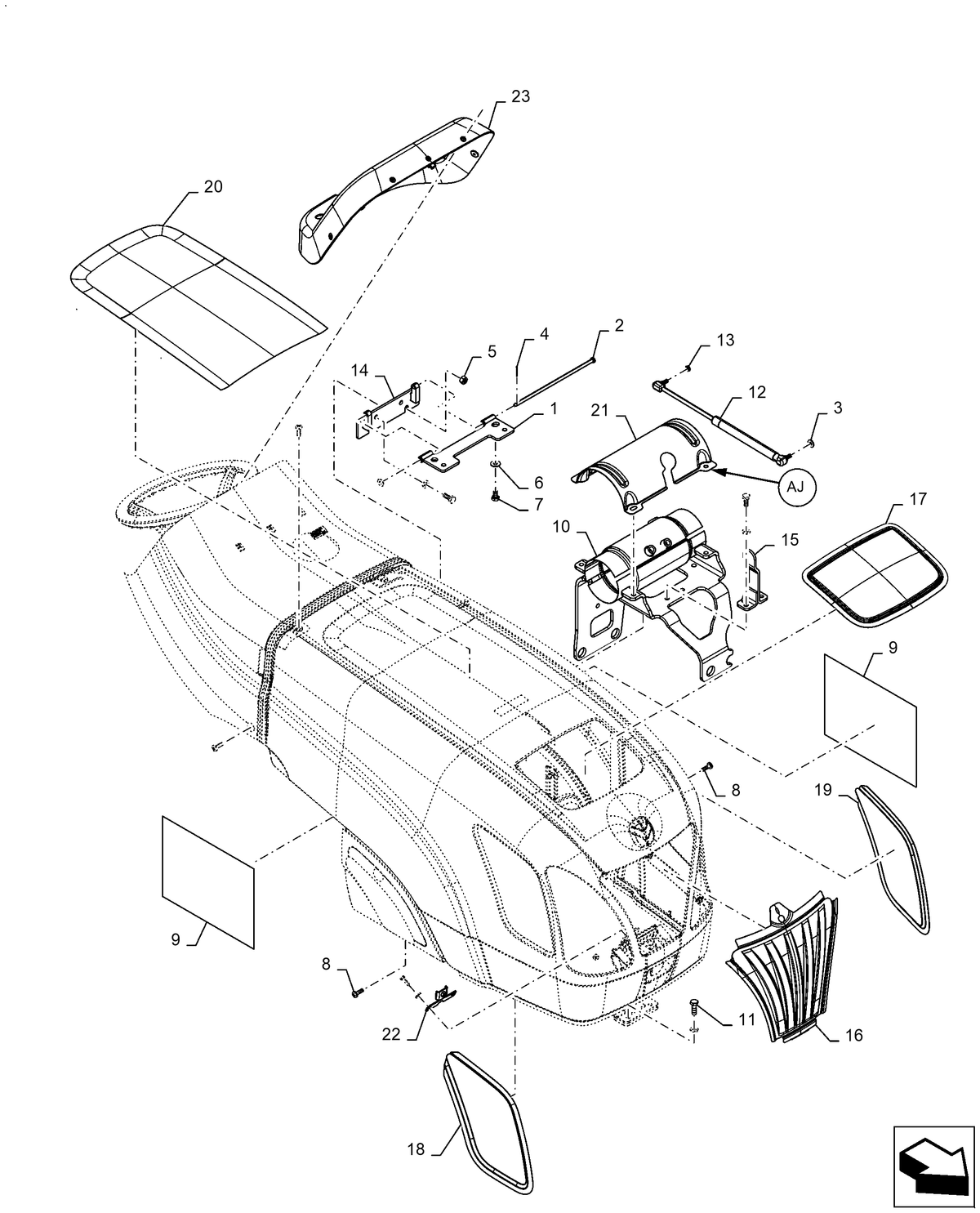 Workmaster 50 HINGE | Part# 47521524 — BRIM:PARTS_NEW-HOLLAND_1