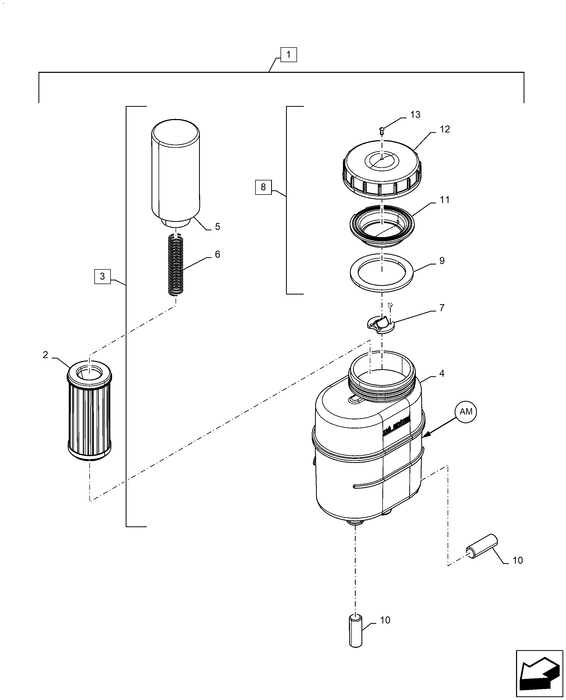 WM50 RESERVOIR, HYDRAULIC