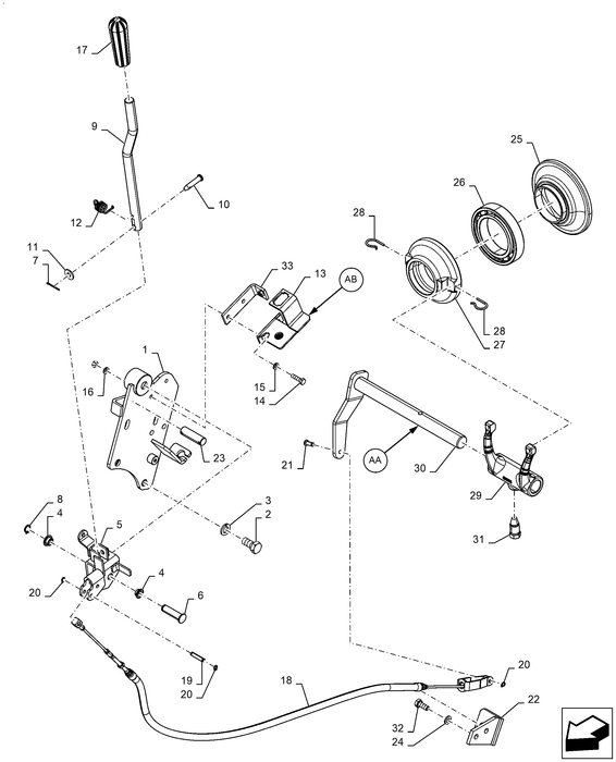 WM50 LEVERSHAFT