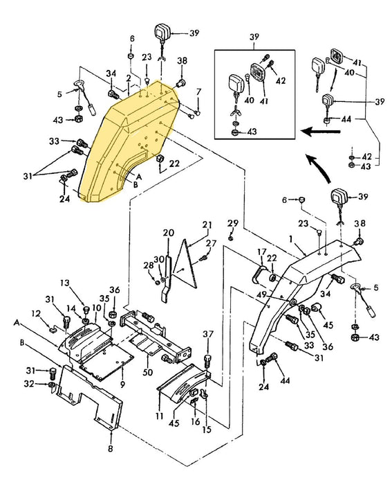 SBA355105581 REAR FENDER