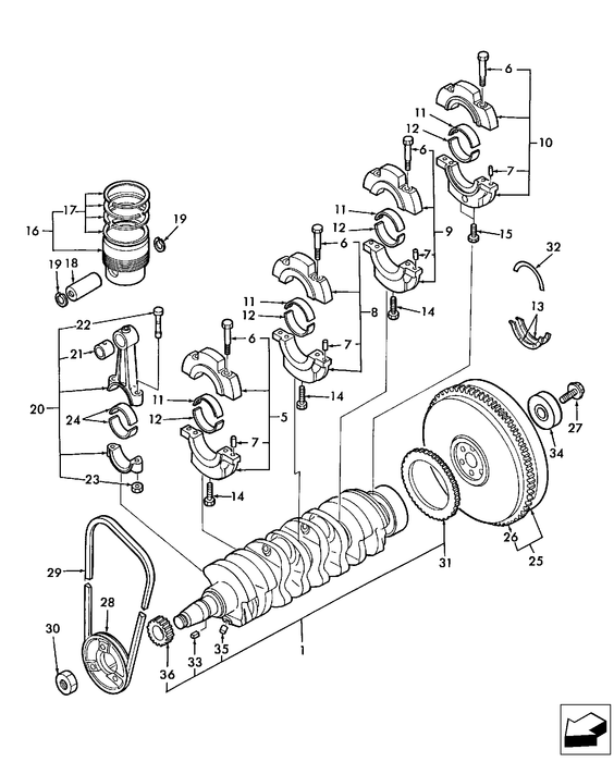 TC45A PISTON & RINGS KIT