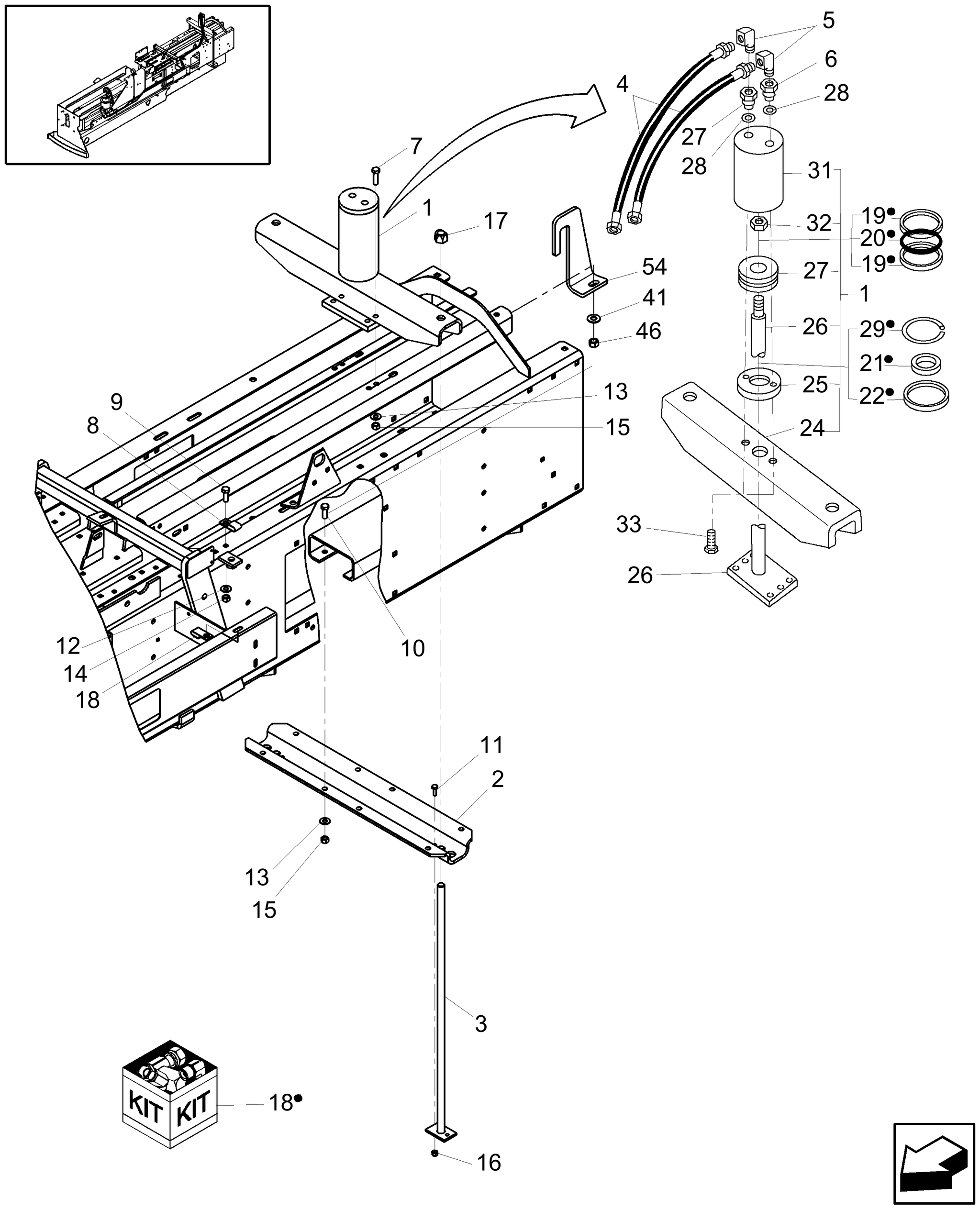 BC5070 35.550.11-HYDRAULIC-BALE-TENSION-CYLINDER-;-(SN-Break)-Before-Y ...