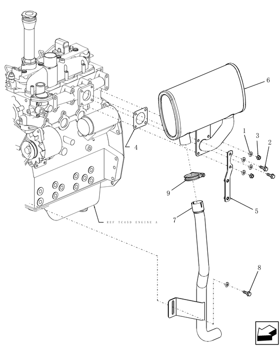 TC45A EXHAUST SYSTEM PIPE